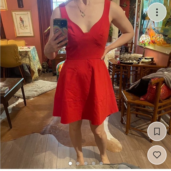 Black Halo Dresses & Skirts - Black halo red high low dress with super beautiful neckline